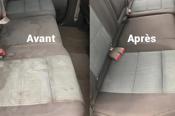 Nettoyage de sièges de voiture salie par de l'urine de chien